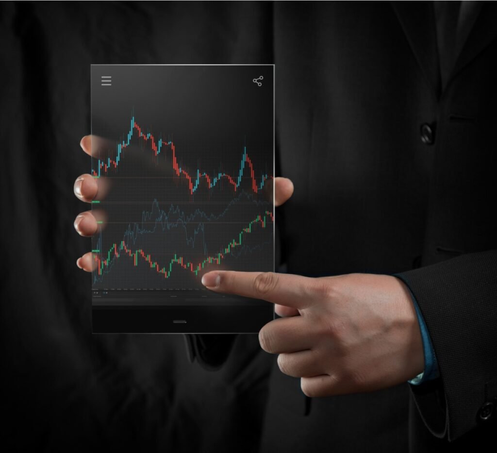 picture of a man pointing at a graph